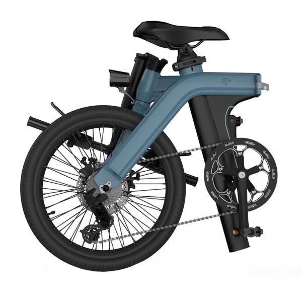 D11 20 Inch Sky Blue Folding Fat Tire Electric Bike (250W, 11.6Ah, 7 Speed)