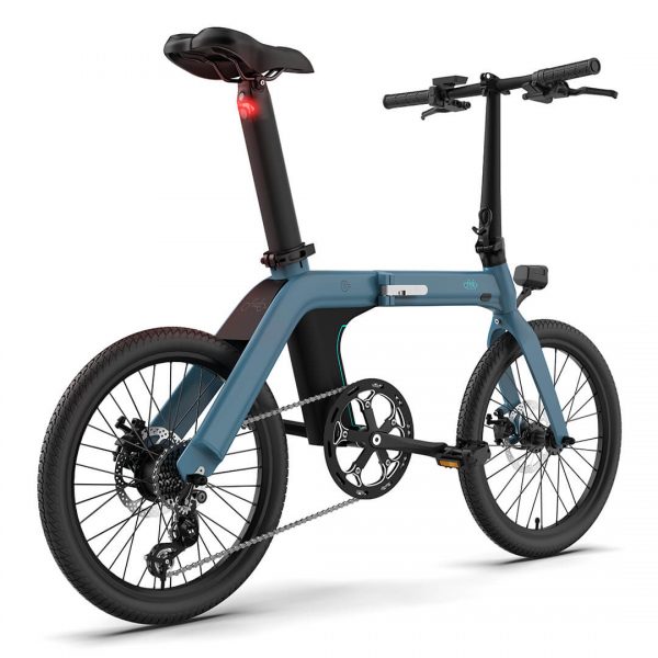 D11 20 Inch Sky Blue Folding Fat Tire Electric Bike (250W, 11.6Ah, 7 Speed)