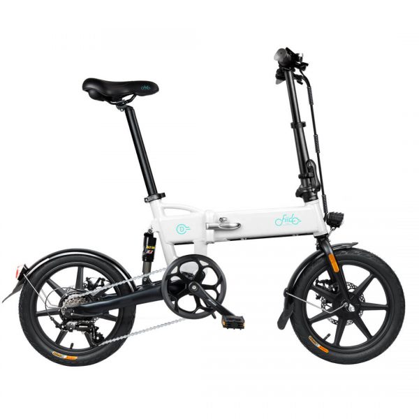 D2S White 16 Inch Folding Fat Tire Electric Bike