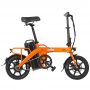 Orange Long Range 14 Inch Folding Electric Bike